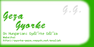 geza gyorke business card